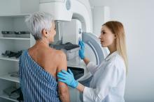 Senior Woman Having Mammogram Procedure - MTMI